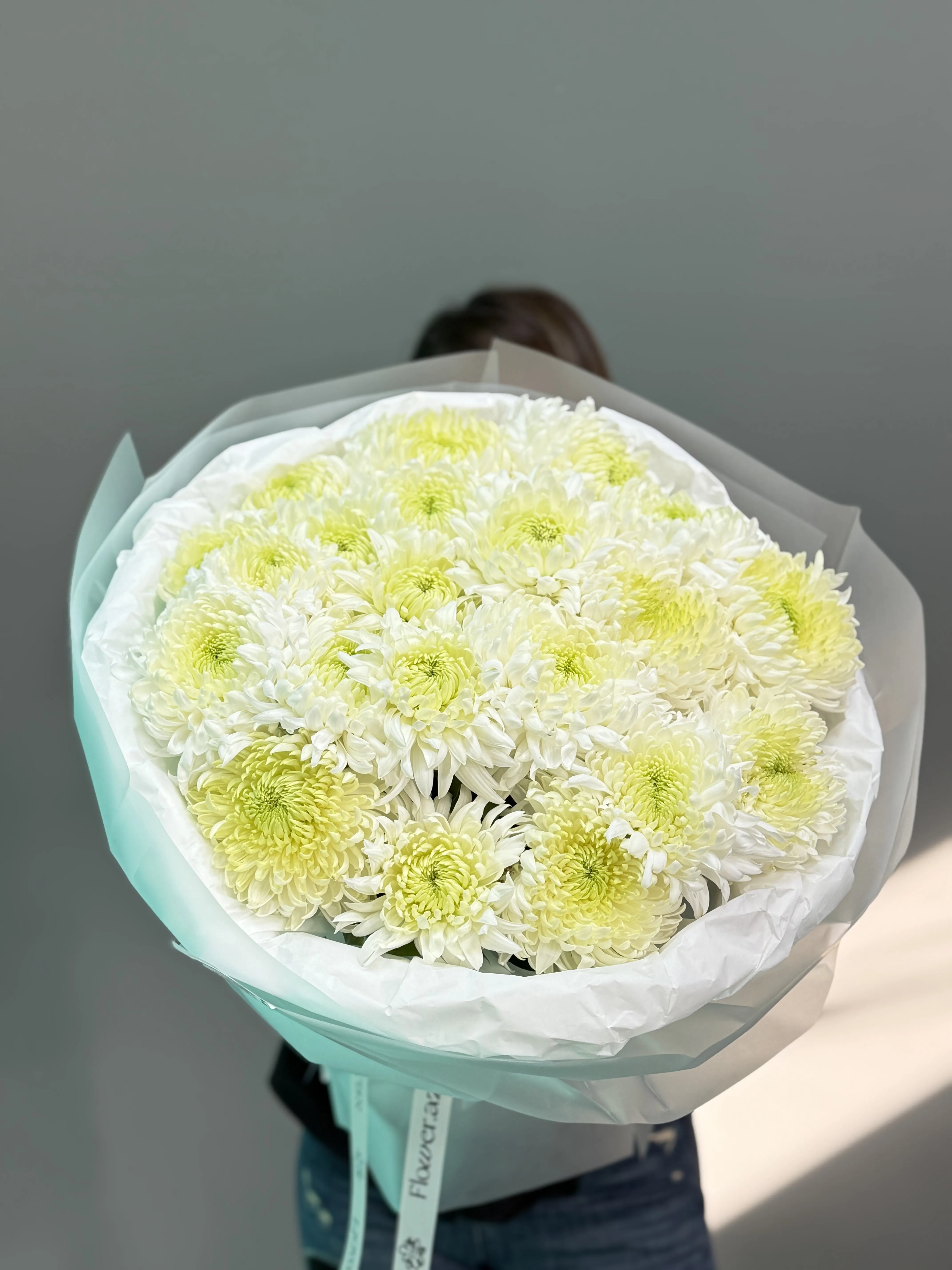 Beyaz Xrizantema Buketi