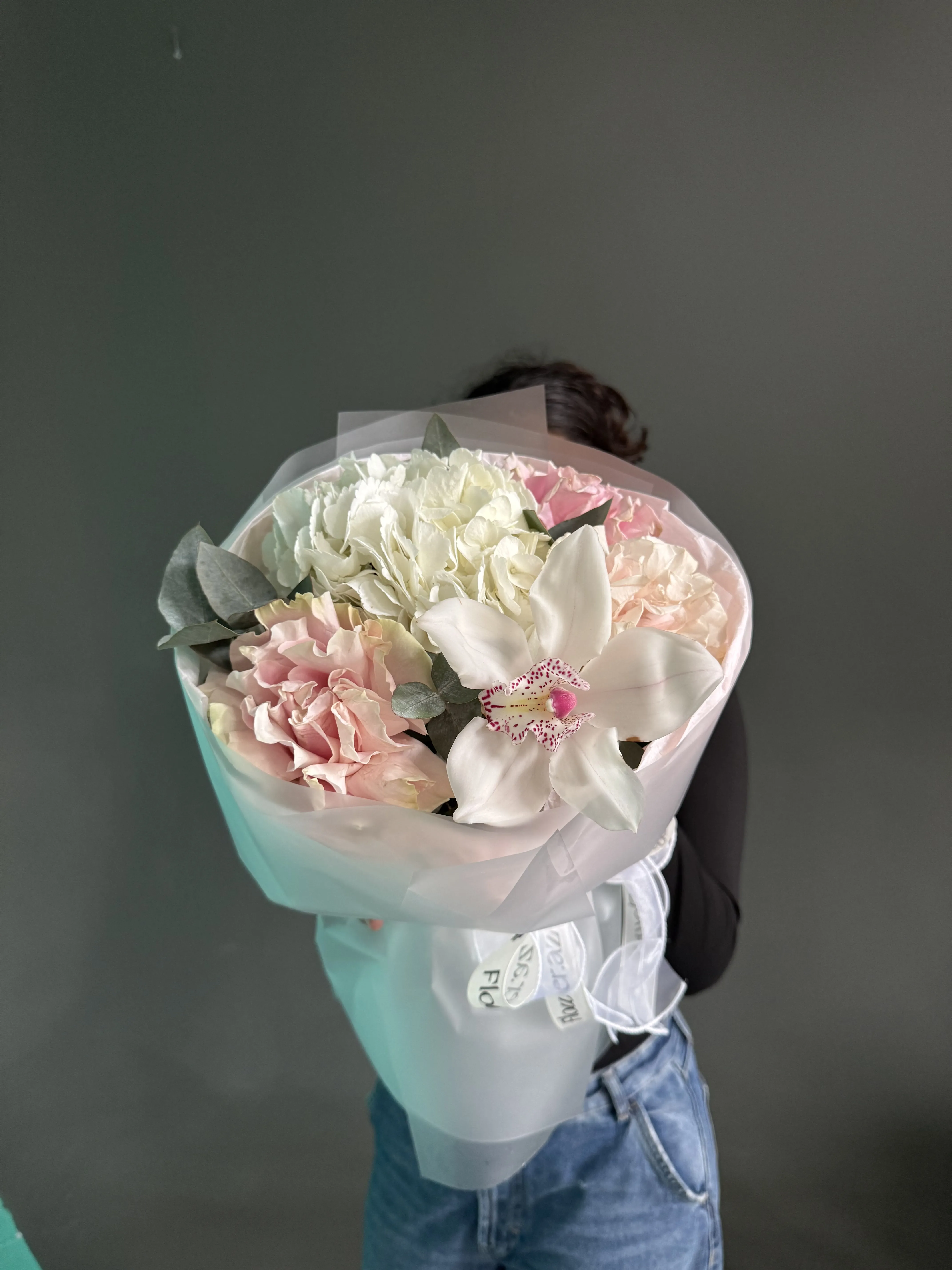 Hidrangea & Sembidium Orxideya Buketi